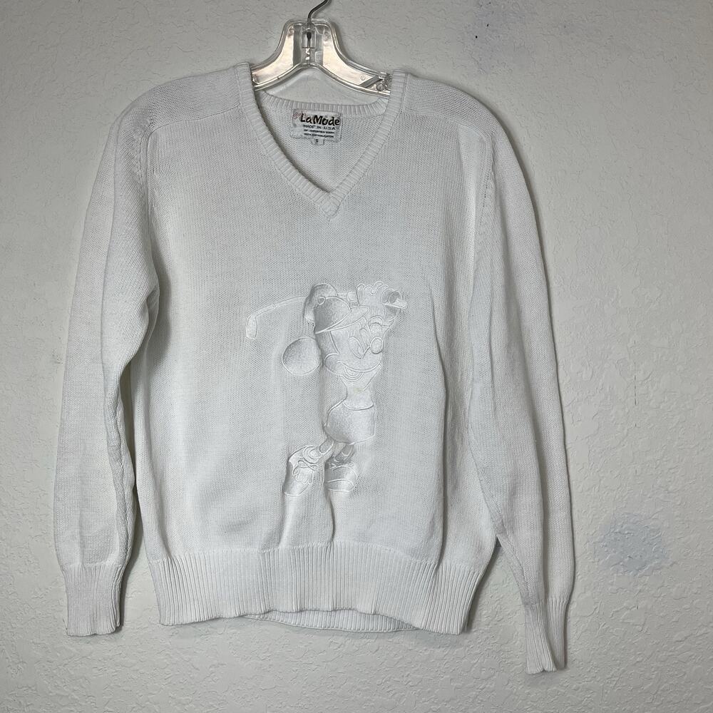 Lady La Mode Minnie Golf Embroidered Cotton Sweatshirt Long sleeve, size S